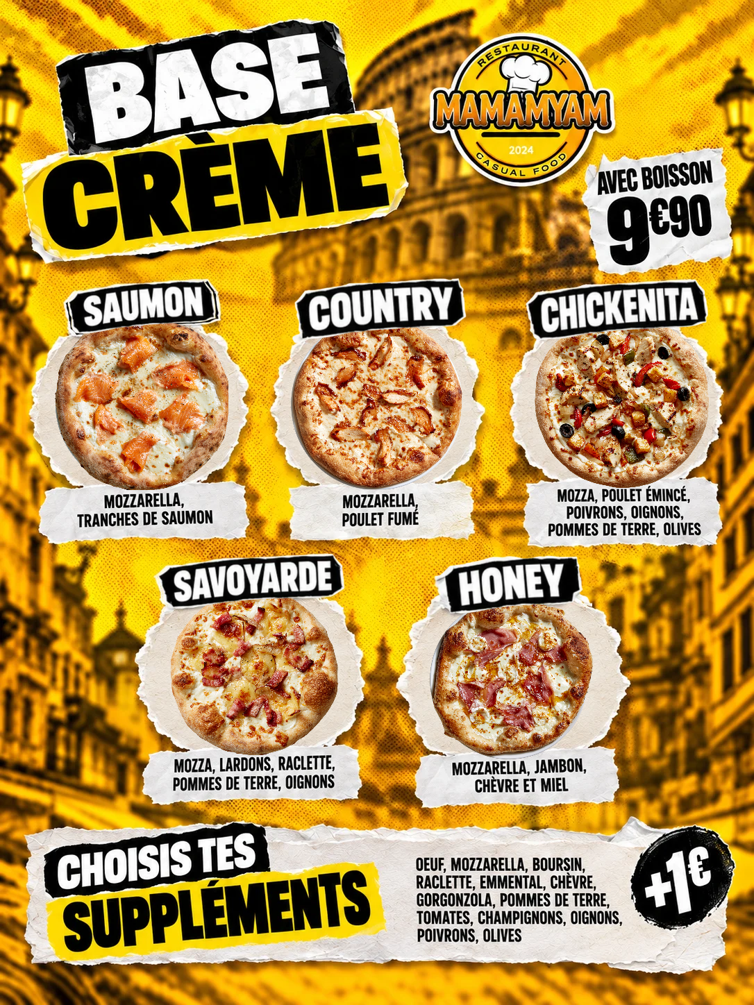 Pizzas Base Crème Mama'Myam