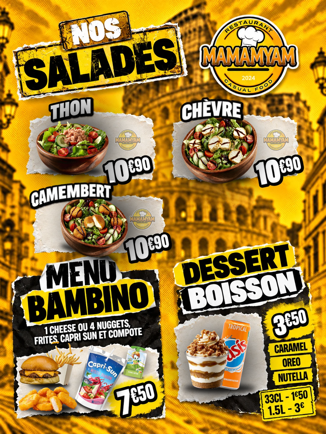 Salades, Bambino & Desserts Mama'Myam